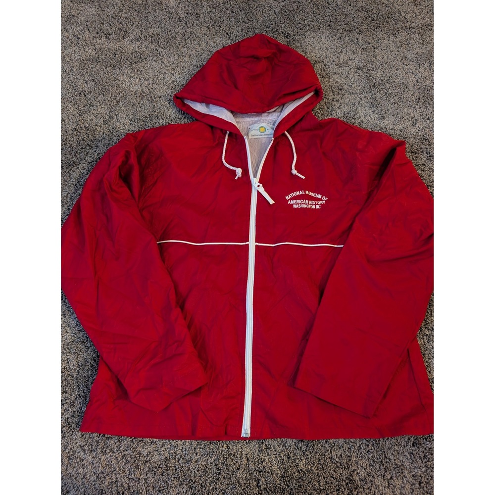 Smithsonian National Museum of American History Red‎ Windbreaker Jacket Mens M